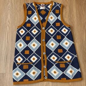 Vintage Saks Real Clothes Cable Knit Cotton Cable Knit Sweater Vest L